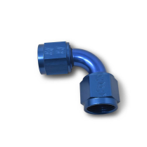-10 AN Female to FM 90 Deg Swivel Coupler Fitting - Blue