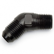 -6 AN Male x 1/8" NPT Male 45 Degree Adapter Fitting - Black