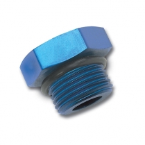 -6 AN Hex Head Port Plug with O-Ring Seal - Blue
