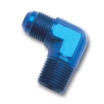 -4 AN Male to 1/4" NPT 90 Degree Adapter Fitting - Blue