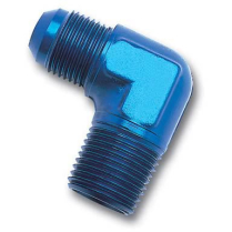 -6 AN Male to 1/4" NPT 90 Degree Adapter Fitting - Blue