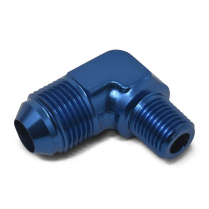 -8 AN Male to 1/2" NPT 90 Degree Adapter Fitting - Blue