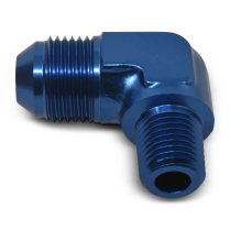 -10 AN Male to 1/2" NPT 90 Degree Adapter Fitting - Blue