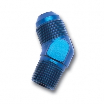 -6 AN Male to 1/4" NPT 45 Degree Elbow Fitting - Blue