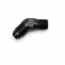 -6 AN Male to 1/4" NPT 45 Degree Elbow Fitting - Black