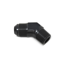 -8 AN Male x 3/8" NPT 45 Degree Elbow Fitting - Black