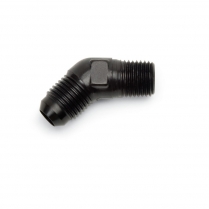 -10 AN Male to 1/2" NPT 45 Degree Elbow Fitting - Black