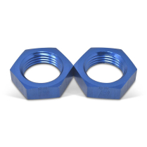 -8 AN Aluminum Bulkhead Fitting Nut - Blue