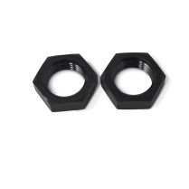 -8 AN Aluminum Bulkhead Fitting Nut - Black Finish