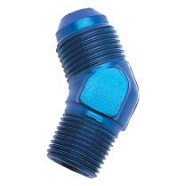 -8 AN Male x 1/2" NPT Male 45 Degree Adapter Fitting - Blue
