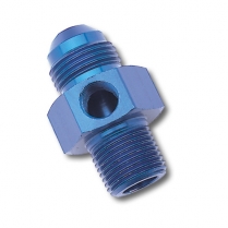 -6 AN Male to 3/8" NPT for 1/8" NPT Gauge Fitting - Blue