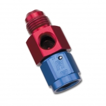 -6 AN Male to Female x 1/8 NPT Straight Fitting - Blue/Red