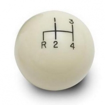 Lokar Shifter Knob 4-Speed - Ivory- Reverse Up Left