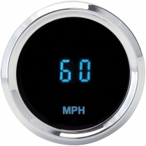 Solarix 2-1/16" Mini MPH Speedometer - Chrome/Blue