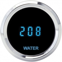 Solarix 2-1/16" Water Temp Gauge 0-300 Degrees - Chrome/Blue