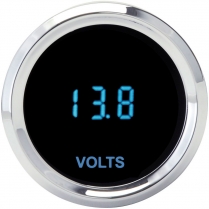 Solarix 2-1/16" Voltmeter 8-17.0 Volt - Chrome/Blue