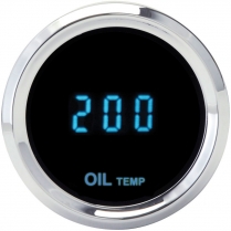 Solarix 2-1/16" Oil Temp, 0-400F & 0-200C - Chrome/Blue