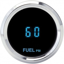 Solarix 2-1/16" Fuel Pressure - Chrome/Blue