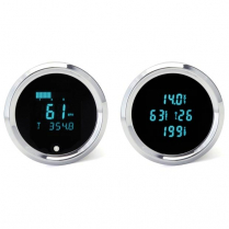 Solarix SLX 2 Gauge Speed/Tach & Quad Kit - Chrome/Blue