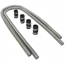 44" Heater Hose Kit with Rubber Ends & Stainless Hose