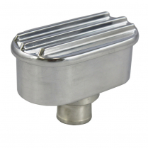 Oval Finned Push-In Style Breather Cap - Polished Aluminum