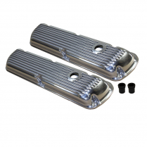 Ford SB 1964-Up Finned Valve Covers - Polished Aluminum