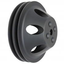 Chevy SB SWP 2 Groove Water Pump Pulley - Black Aluminum