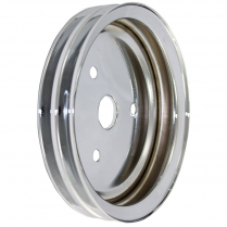 Chevy SB SWP 2 Groove Crank Shaft Pulley - Chromed Steel