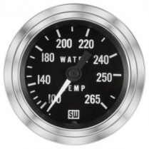 Deluxe Series Black Face 100-265 Degree Temp Gauge - 2-1/16"