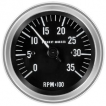 Tachometer Deluxe Wings Black - 3500 RPM 3-3/8"