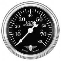 Tachometer Classic Wings Black - 8000 RPM 3-3/8"
