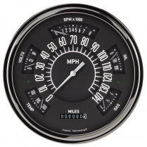 Six Pack Black 6 Ga 3-3/8" Speedo,Tach & 2-1/8" - SLF