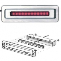 Single Red 4" LED Light in Mounting Plate