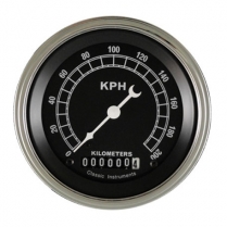 Traditional 3-3/8" 200 KPH Speedometer Gauge - SLF