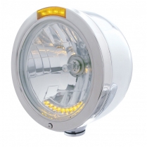 SS Bullet Half Moon H/L H4 Amber 10 LED/Amber Lens Dual Turn
