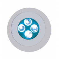 Chrome Plastic 4 LED Fastener - Blue