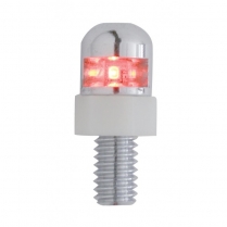 Single LED License Plate Fasteners - Red LED (2 Pack)