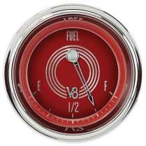 V8 Red Steelie 2-1/8" Fuel Gauge in 73-10 OHM - SHC