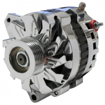 140 Amp 1 Wire Alternator with Serpentine Pulley - Polished