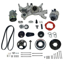 LS Front Runner Kit Dry Sump A/C & Alt w/o PS - Black Finish