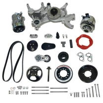 LS7 Front Runner Kit Dry Sump A/C & Alt wo PS - Black/Chrome