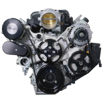 LT1 Front Runner Kit Wet Sump A/C, Alt & P/S - Black/Chrome