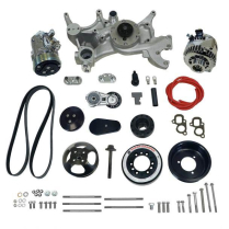 LT1 Front Runner Kit Dry Sump A/C & Alt wo PS - Black/Chrome