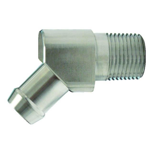 Heater Hose Fitting 5 8 45 Degree 1 2 NPT Barbed Stainless