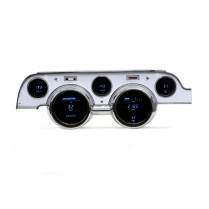 1967 Mustang VHX Gauge Kit with Brushed Alum Bezel - Blue