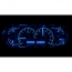 Universal Rounded Rectangle VHX Gauges - Carbon Fiber/Blue