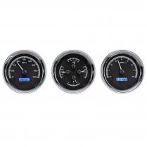 Universal 5" Round Trio VHX Gauge Kit - Black/Blue