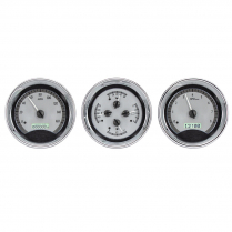 Universal 5" Round Trio VHX Gauge Kit - Silver/White