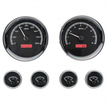 Universal 6-Gauge Round VHX Gauge Kit - Black/Red