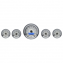 Universal 5 Gauge VHX Gauge Kit - Silver/Blue